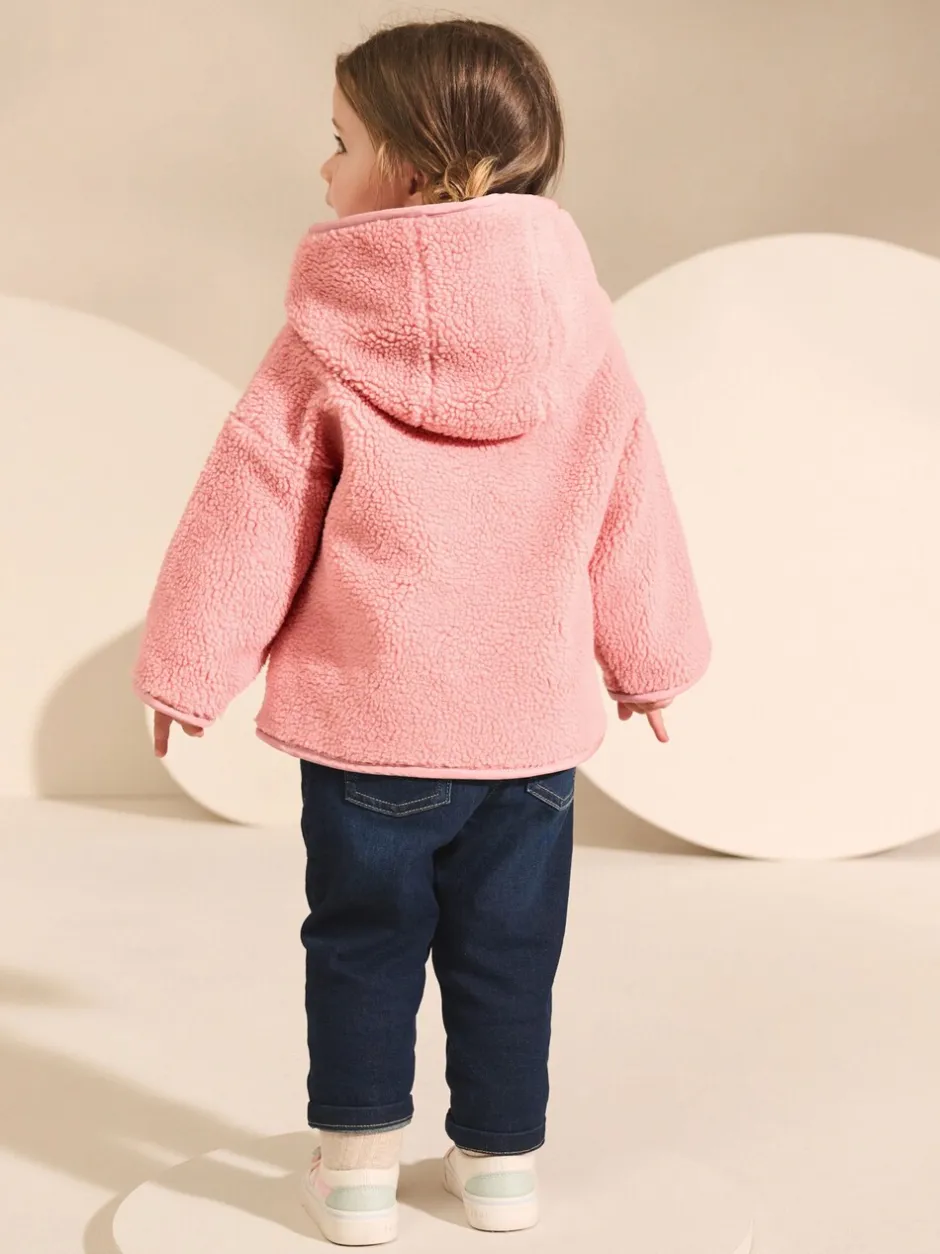 Jassen En Jacks|Next - Fleece met drukknoopsluiting (3mnd-7jr) Roze