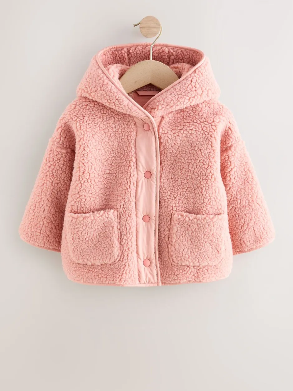Jassen En Jacks|Next - Fleece met drukknoopsluiting (3mnd-7jr) Roze