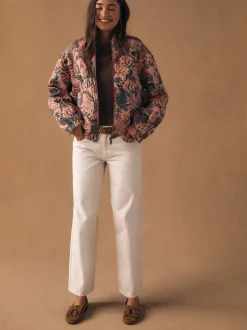 Jassen En Jacks|Next - Floral Jacquard Bomber Jacket Roze