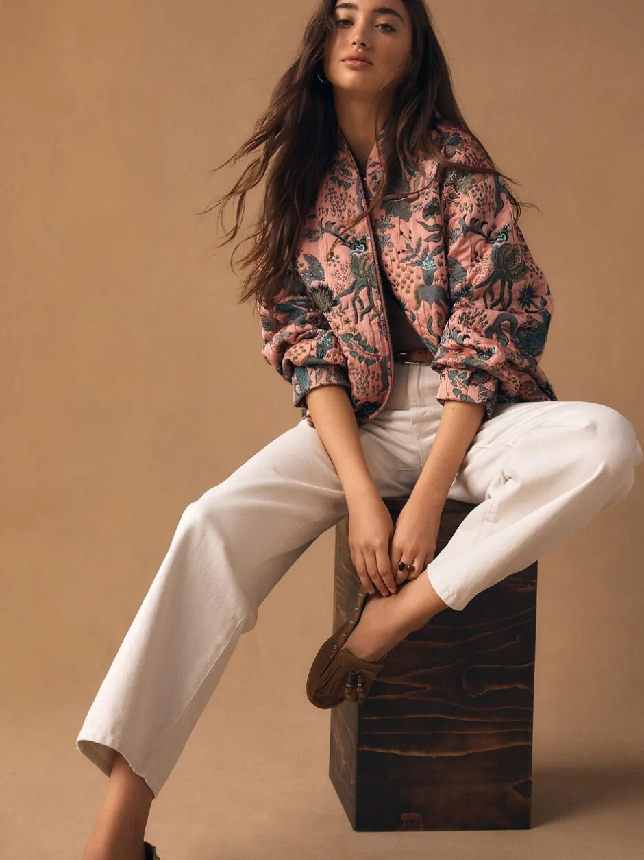 Jassen En Jacks|Next - Floral Jacquard Bomber Jacket Roze
