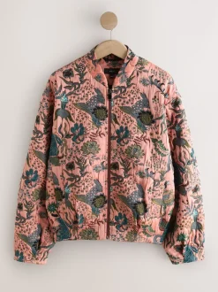Jassen En Jacks|Next - Floral Jacquard Bomber Jacket Roze