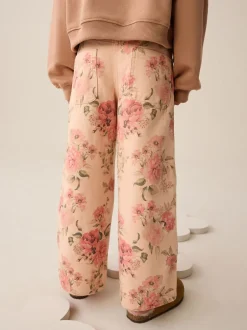 Jeans|Next Roze - Floral Print Wide Leg Jeans (3-16yrs)