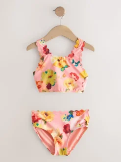 Badkleding*Next Roze - Floral Scallop Bikini (3-16yrs)