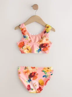 Badkleding*Next Roze - Floral Scallop Bikini (3-16yrs)