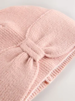 Mutsjes En Antikrabwantjes|Mutsen, Handschoenen En Sjaals|Next - Gebreide babymuts met strik en tulband (0mnd-2jr) Roze