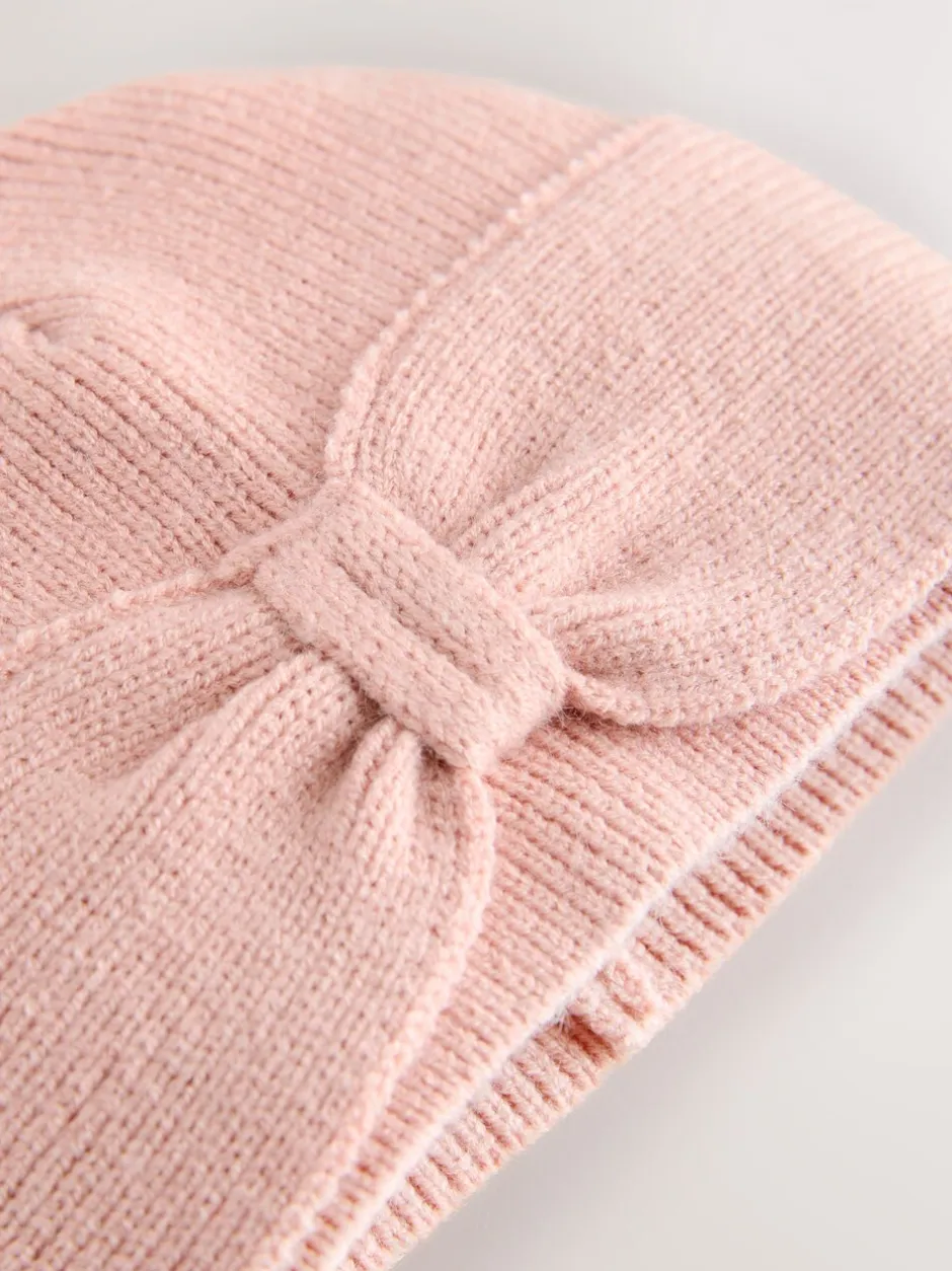 Mutsjes En Antikrabwantjes|Mutsen, Handschoenen En Sjaals|Next - Gebreide babymuts met strik en tulband (0mnd-2jr) Roze