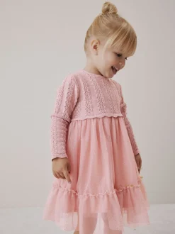 Gelegenheidskleding|Truien En Breisels*Next - Gebreide gelegenheidsjurk (3mnd-10jr) Roze