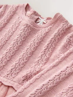Gelegenheidskleding|Truien En Breisels*Next - Gebreide gelegenheidsjurk (3mnd-10jr) Roze