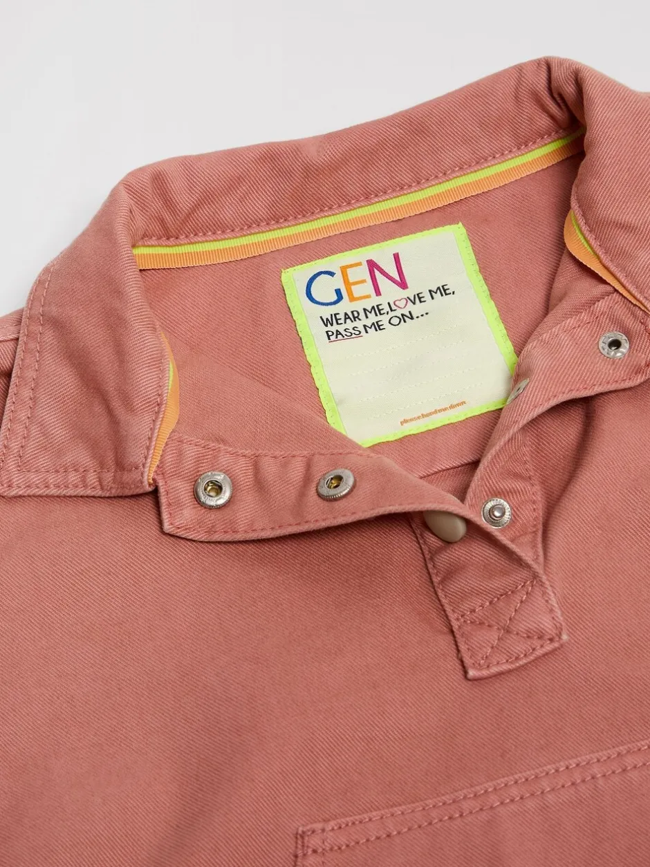 Overhemden En Blouses|GEN - Woven Popover Shirt Roze