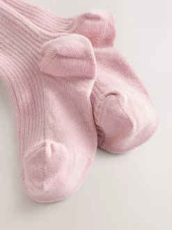 Sokken En Panty's*Next Roze - Geribbelde maillot met hoog katoengehalte