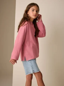 Tops|T-Shirts|Next - Getextureerde top met lange mouwen (3-16jr) Roze