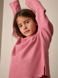 Tops|T-Shirts|Next - Getextureerde top met lange mouwen (3-16jr) Roze