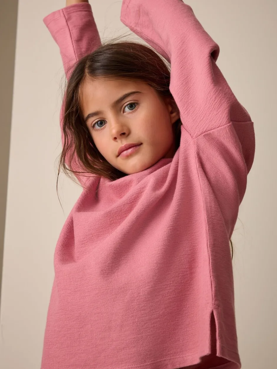 Tops|T-Shirts|Next - Getextureerde top met lange mouwen (3-16jr) Roze