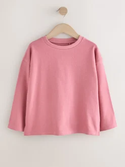 Tops|T-Shirts|Next - Getextureerde top met lange mouwen (3-16jr) Roze