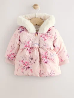 Jassen, Jacks En Kinderwagenpakjes|Jassen En Jacks*Next Roze - Gewatteerde babyjas met bloemen (0mnd-2jr)