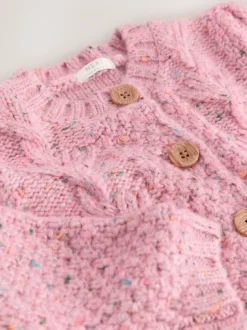 Gebreide Kleding|Next - Grofgebreid gebobbeld vest (3 mnd-10 jr) Roze