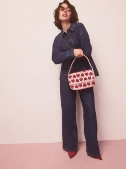 Tassen En Portemonnees*Next Roze - Heart Beaded Shoulder Bag