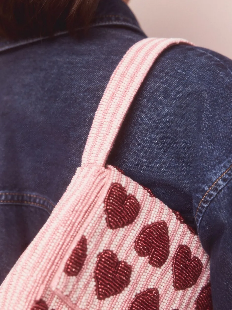 Tassen En Portemonnees*Next Roze - Heart Beaded Shoulder Bag