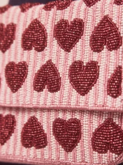 Tassen En Portemonnees*Next Roze - Heart Beaded Shoulder Bag