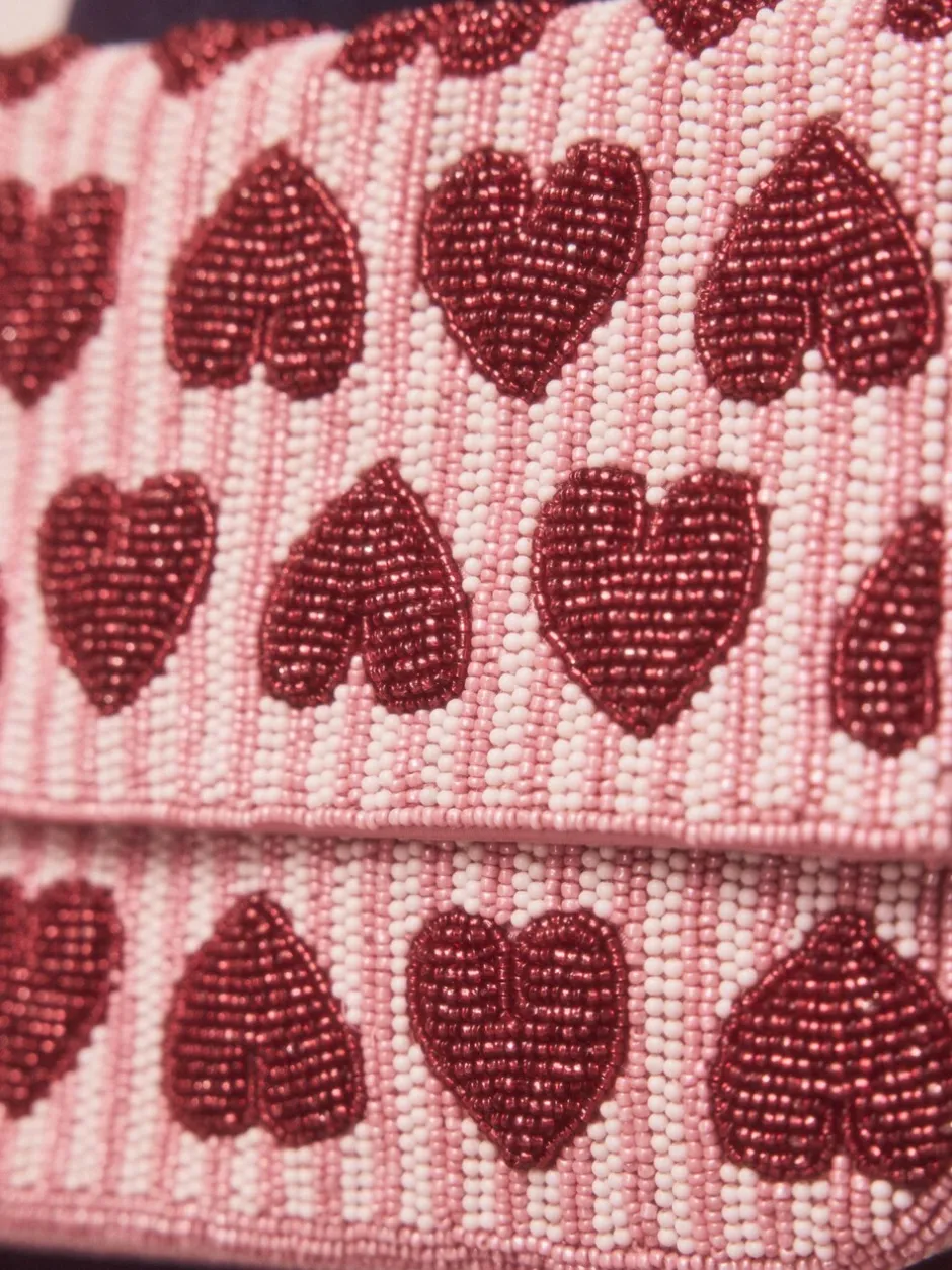 Tassen En Portemonnees*Next Roze - Heart Beaded Shoulder Bag