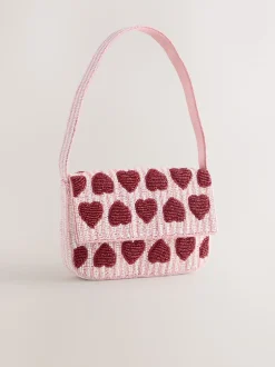 Tassen En Portemonnees*Next Roze - Heart Beaded Shoulder Bag