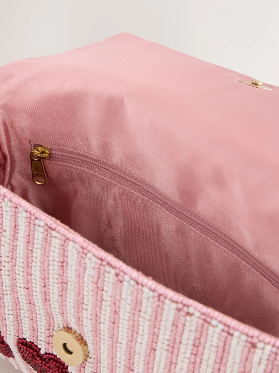 Tassen En Portemonnees*Next Roze - Heart Beaded Shoulder Bag