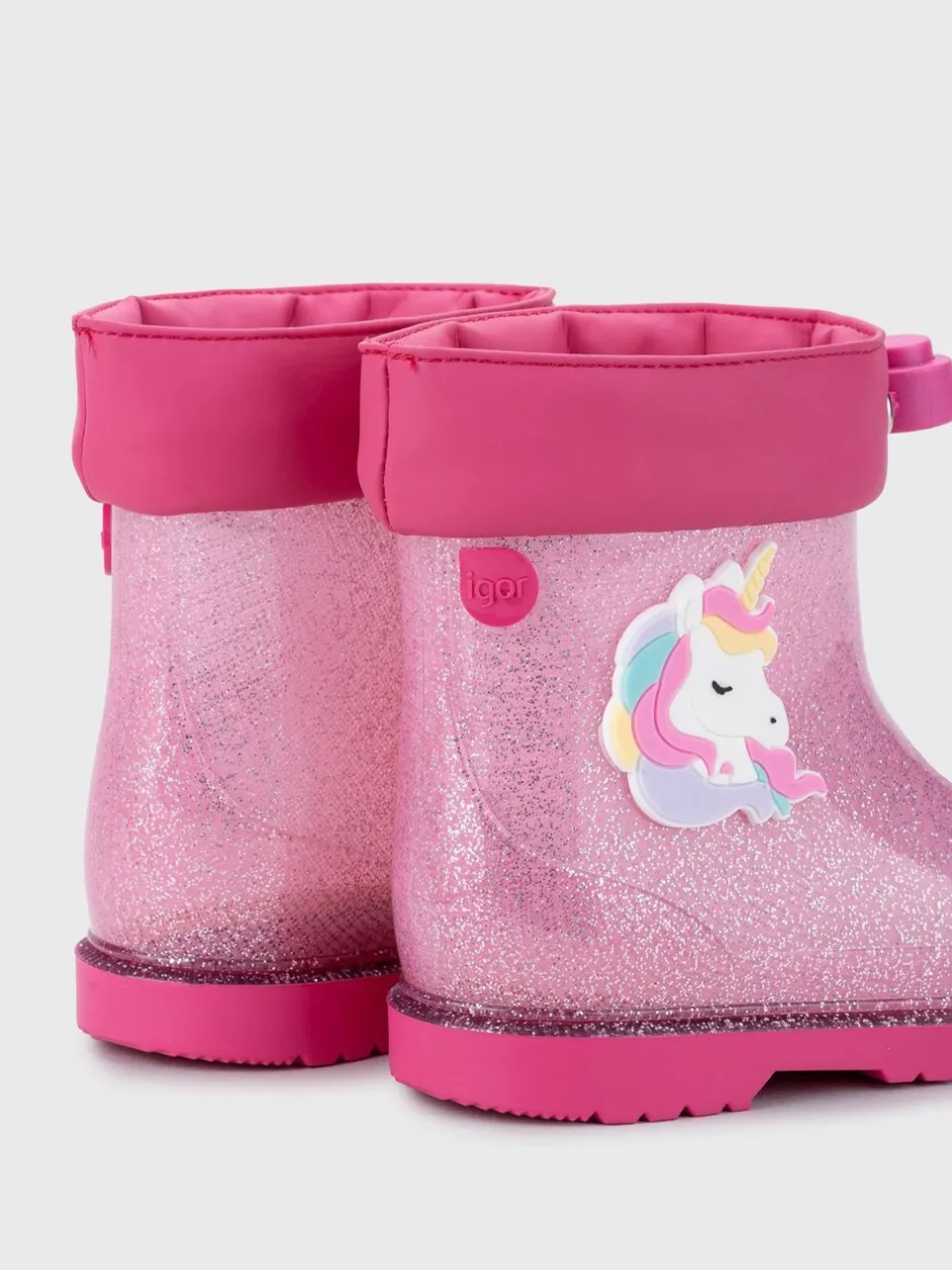 Laarzen*Igor - Glitter Unicorn Ankle Wellies Roze