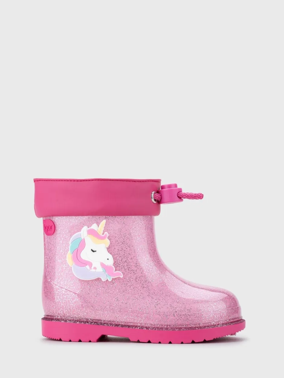 Laarzen*Igor - Glitter Unicorn Ankle Wellies Roze
