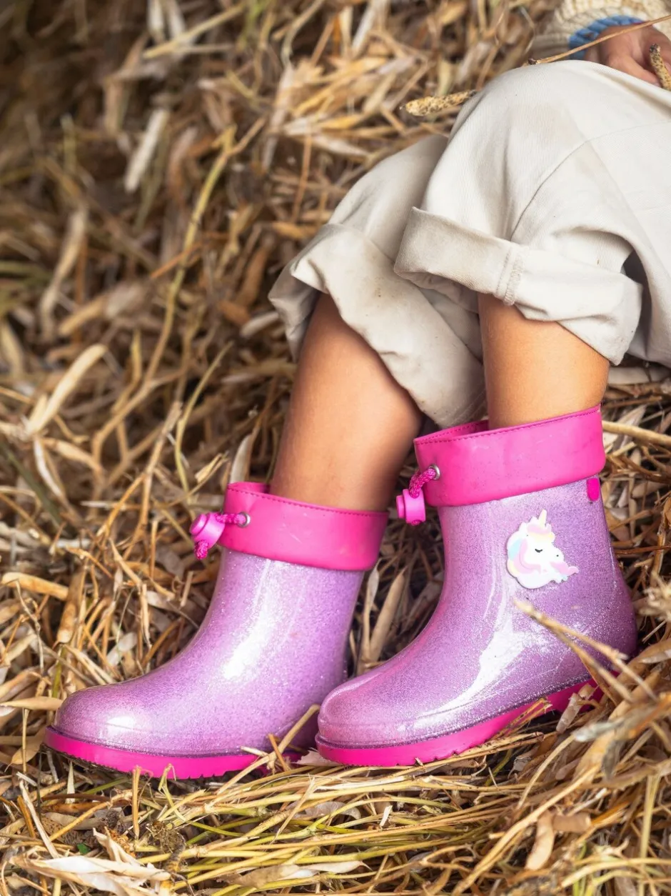 Laarzen*Igor - Glitter Unicorn Ankle Wellies Roze