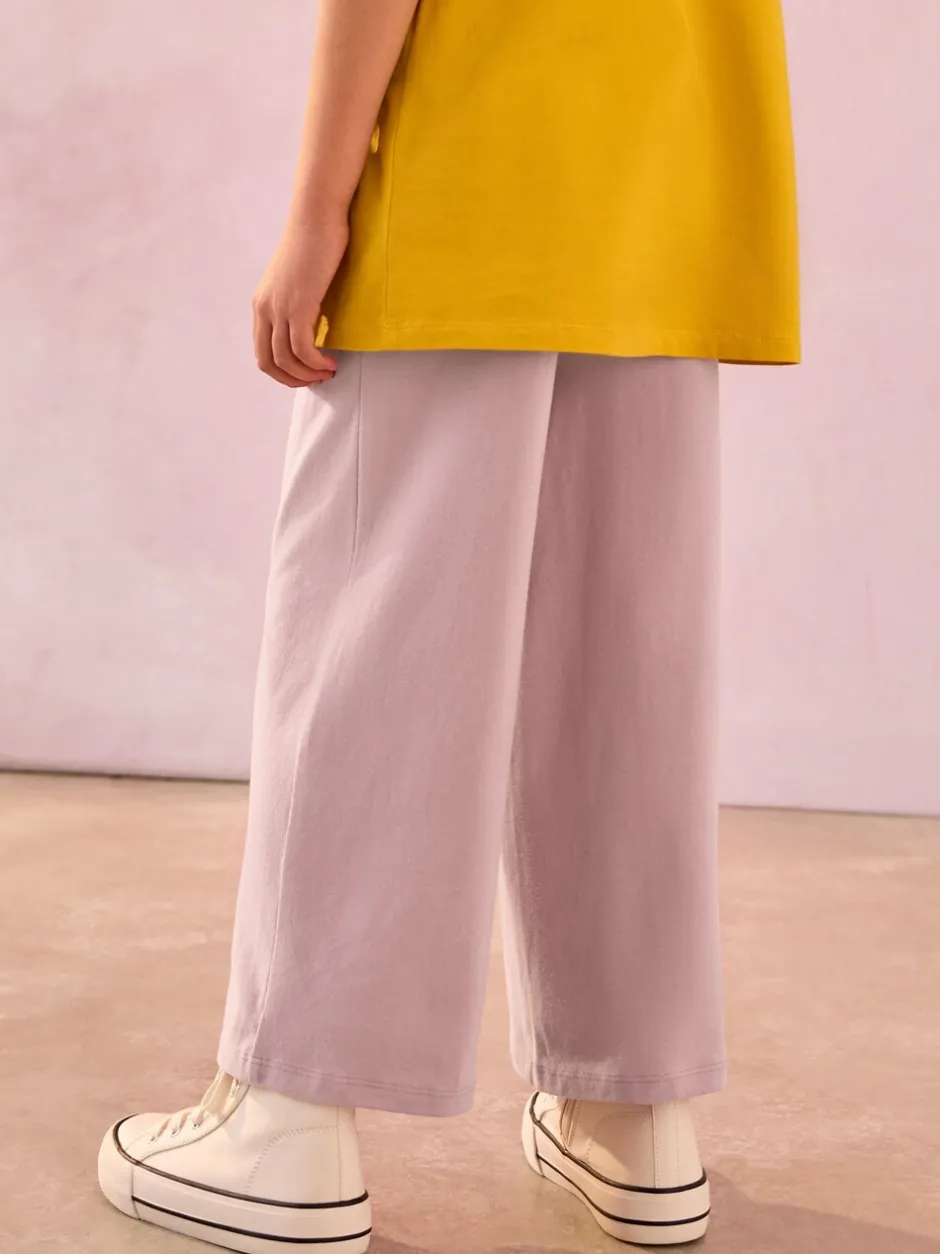 Broeken En Leggings|Next - Jersey broek met wijde pijpen (3-16 jr) Roze