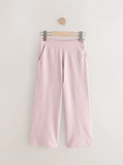 Broeken En Leggings|Next - Jersey broek met wijde pijpen (3-16 jr) Roze