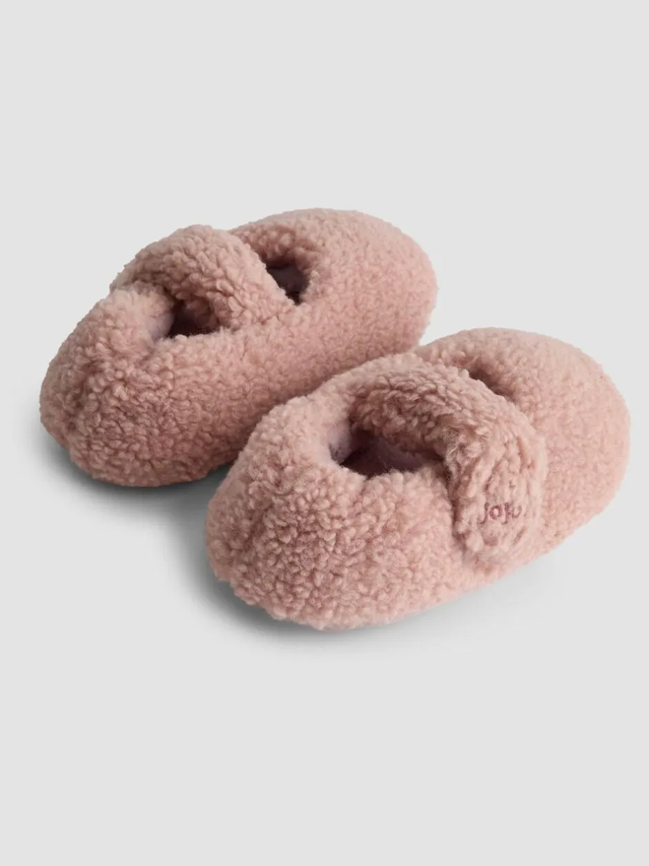 Pantoffels|Jojo Maman Bébé - Velvet Bow Ballet Pump Slippers Roze