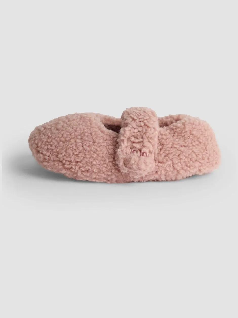 Pantoffels|Jojo Maman Bébé - Velvet Bow Ballet Pump Slippers Roze