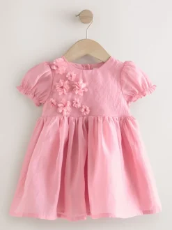 Gelegenheidskleding|Jurken|Next - Jurk met bloemencorsage (3mnd -8jr) Roze