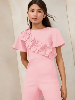 Jumpsuits En Playsuits*Lipsy - 3D Corsage Jumpsuit (5-16jaar) Roze