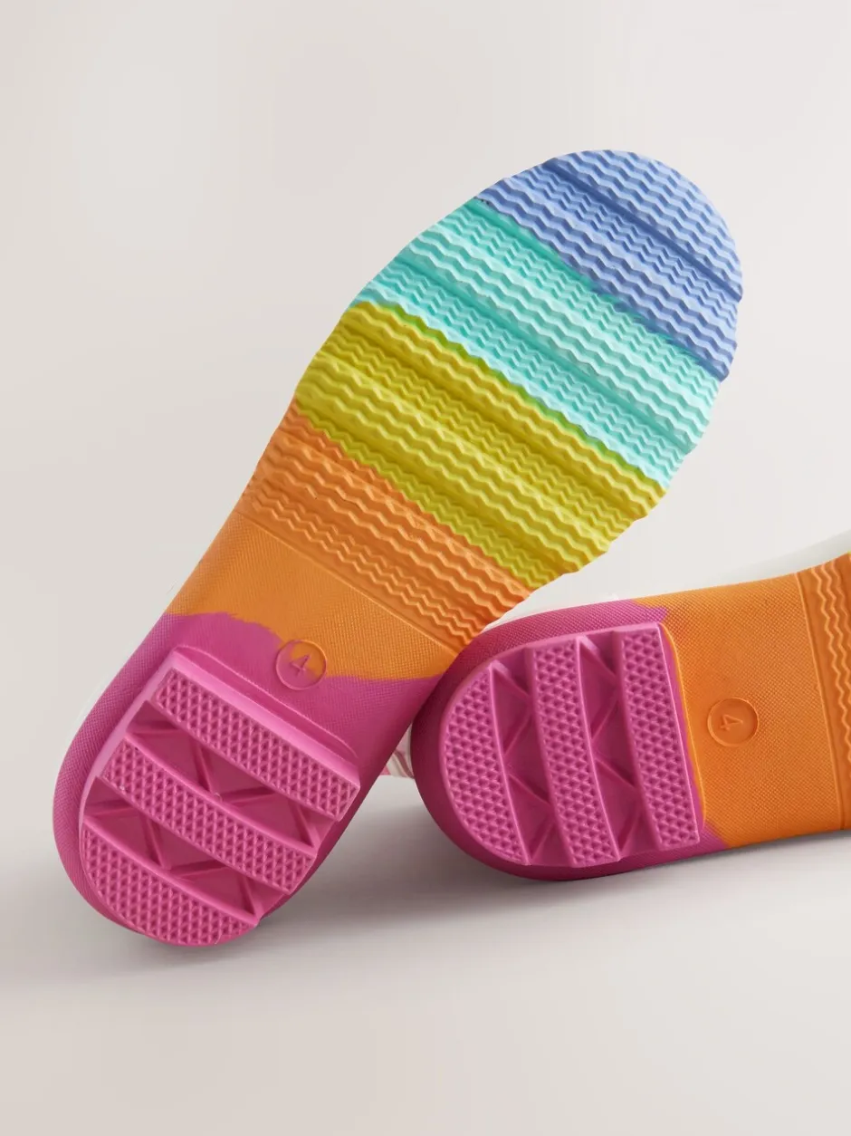 Laarzen|Boots|Little Bird by Jools Oliver - regenlaarzen met regenboog voor volwassenen Roze