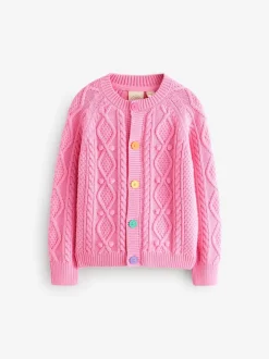 Gebreide Kleding*Little Bird by Jools Oliver - gebreid kabelvest van katoen Roze