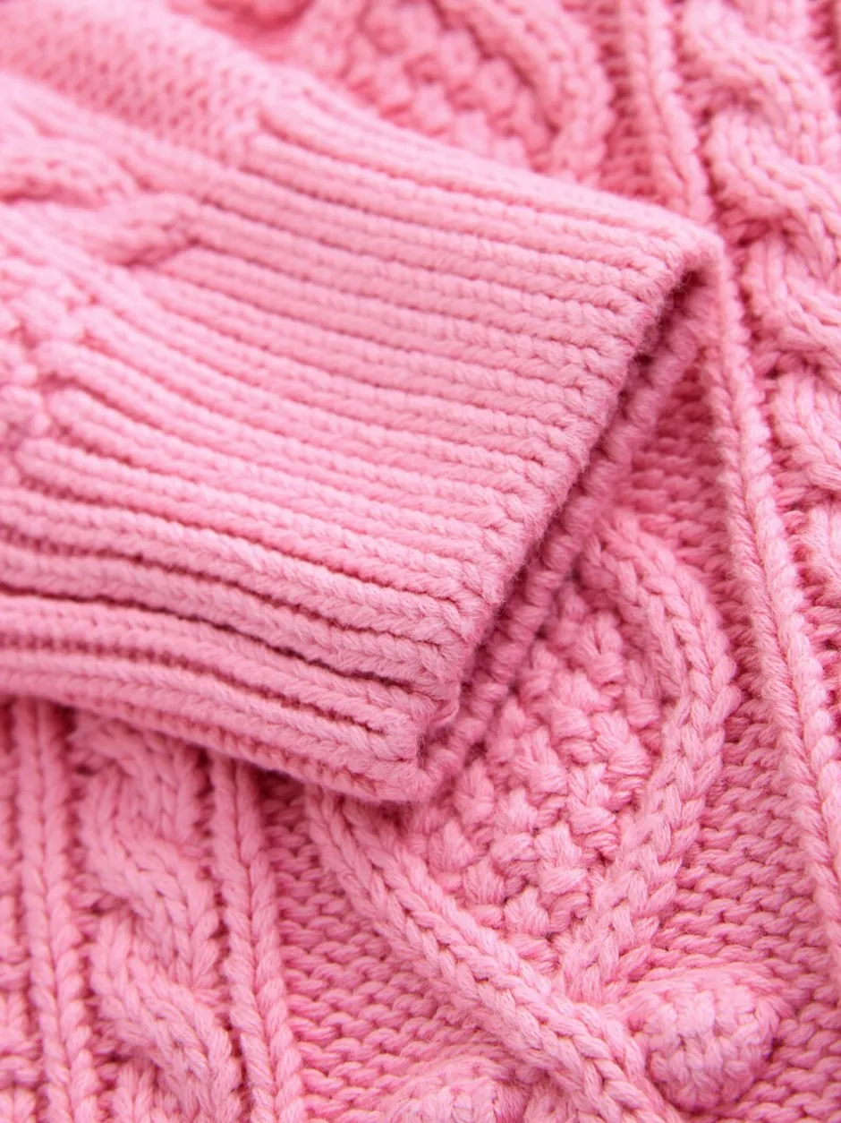 Gebreide Kleding*Little Bird by Jools Oliver - gebreid kabelvest van katoen Roze