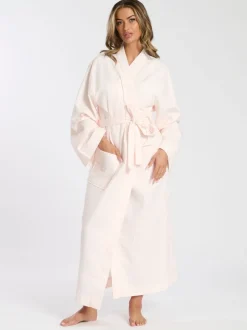 Badjassen*Loungeable - Waffle 100% Cotton Robe Roze