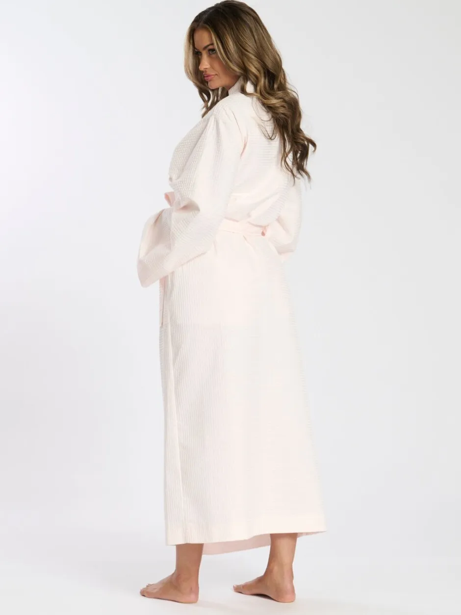 Badjassen*Loungeable - Waffle 100% Cotton Robe Roze