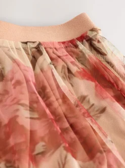 Rokken*Next Roze - Maxirok van mesh met ruches