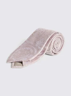 Stropdassen En Pochets|MOSS Roze - Bruiloft Paisley Stropdas