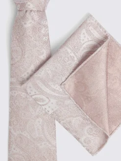 Stropdassen En Pochets|MOSS Roze - Bruiloft Paisley Stropdas