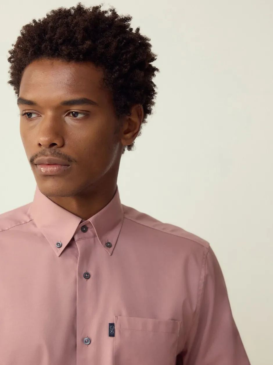Shirts|Next Roze - Normale Pasvorm - Gemakkelijk te strijken Oxford overhemd met doorlopende knopen
