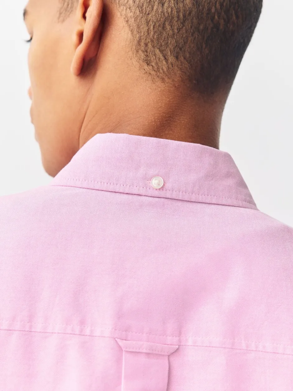 Formele Overhemden|Next Roze - Normale Pasvorm - Oxford-overhemd met korte mouwen