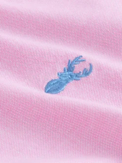 Formele Overhemden|Next Roze - Normale Pasvorm - Oxford-overhemd met korte mouwen