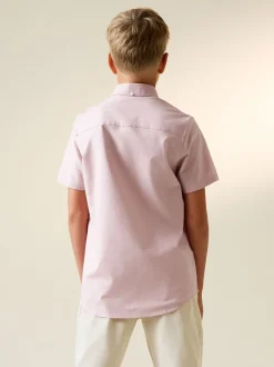 Shirts*Next Roze - Oxford-overhemd met korte mouwen mouwen en hoog aandeel katoen (3-16 jr)