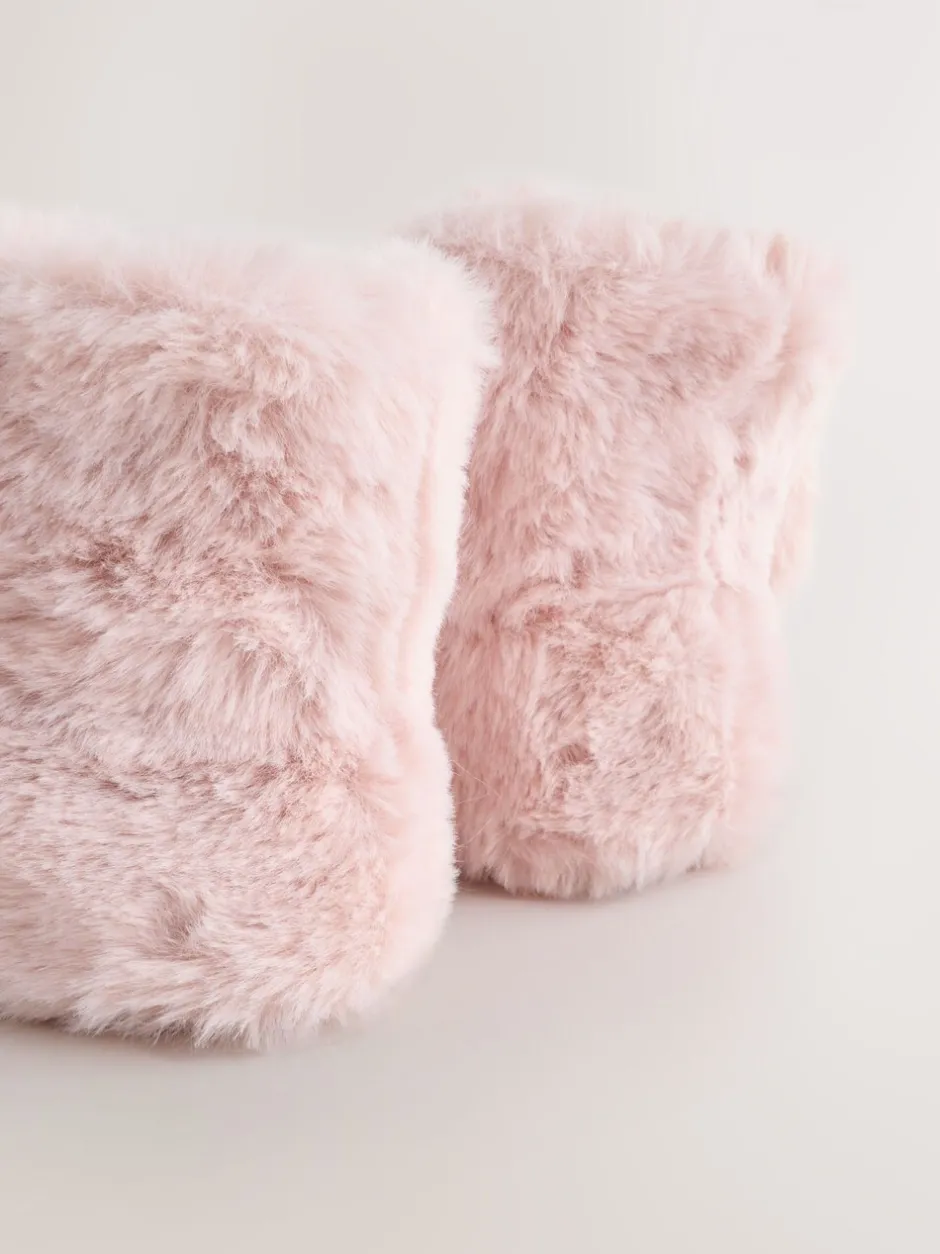 Pantoffels*Next Roze - Pantoffellaarzen van imitatiebont met konijntjes