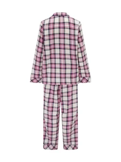 Pyjama's|Loungewear|Pour Moi - geschenkset van behaaglijke geborsteld katoenen pyjama met ruit Roze