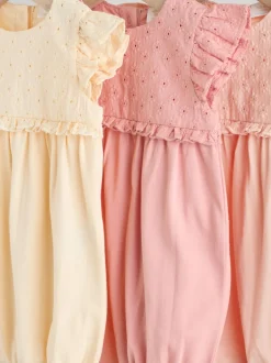 Rompertjes En Tuinbroeken*Next Roze - Print Baby Rompers 3 Pack
